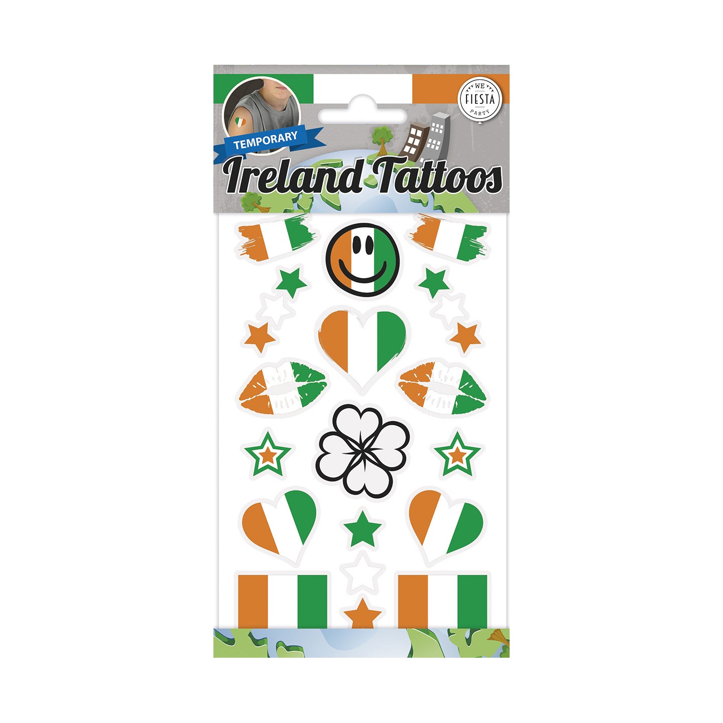 plaktattoo neptattoo Ierland fan Ireland Ierse vlag