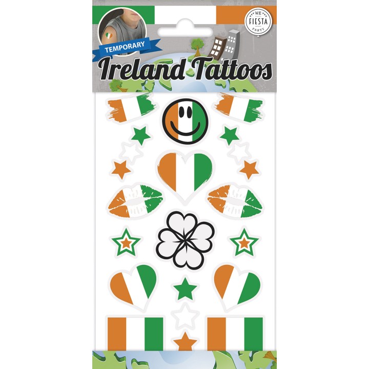 plaktattoo neptattoo Ierland fan Ireland Ierse vlag
