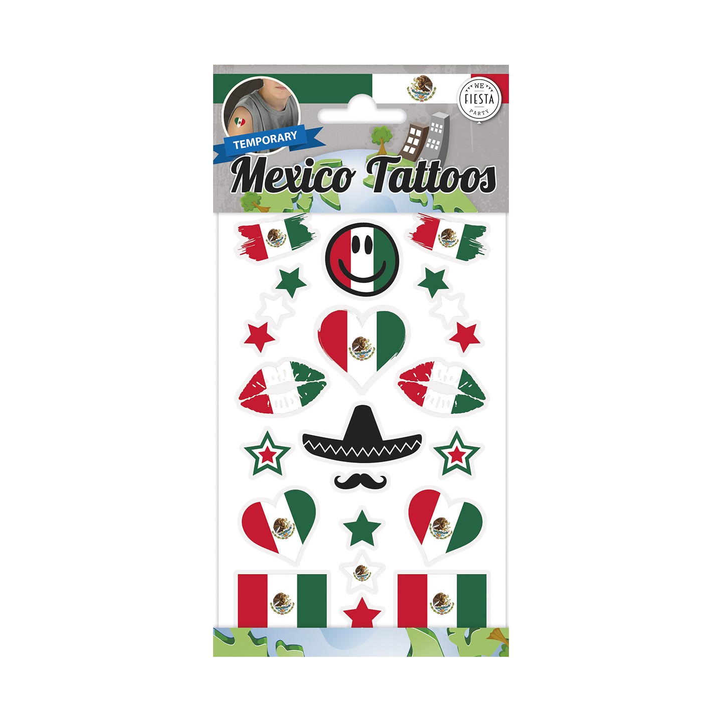 plaktattoo neptattoo Mexico Mexicaanse vlag