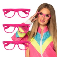 fluo neon roze bril zonder glazen