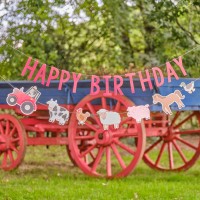 Happy birthday slinger boerderij dieren feestje feestartikelen