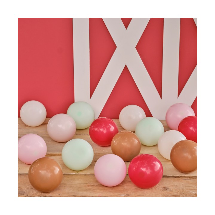 mini ballonnen mix  latex nude rood bruin12cm
