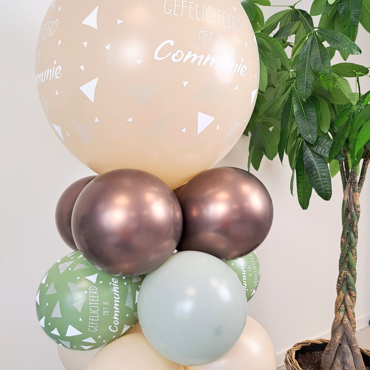 mini ballon pilaar 3 jaar rosé goud - Party Balloon