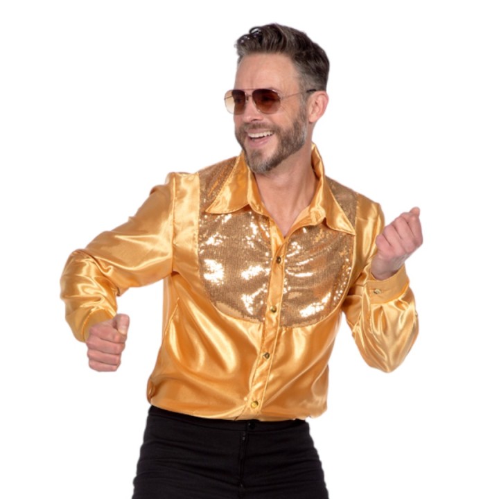disco hemd heren goud