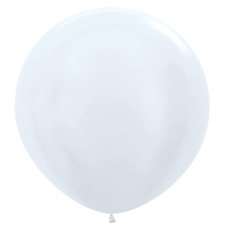 XL grote ballon parelmoer wit sempertex