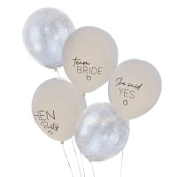 ballonnen mix zilver-wit vrijgezellen decoratie