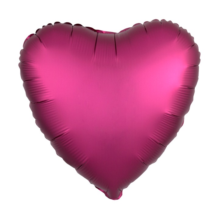 Folieballon onbedrukt fuchsia roze hart folie ballon