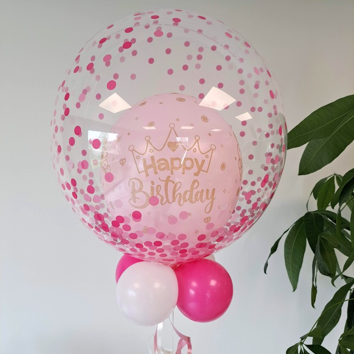 helium ballon verjaardag ballondecoratie roze bubble