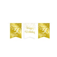 vlaggenlijn 30 jaar wit goud verjaardag versiering