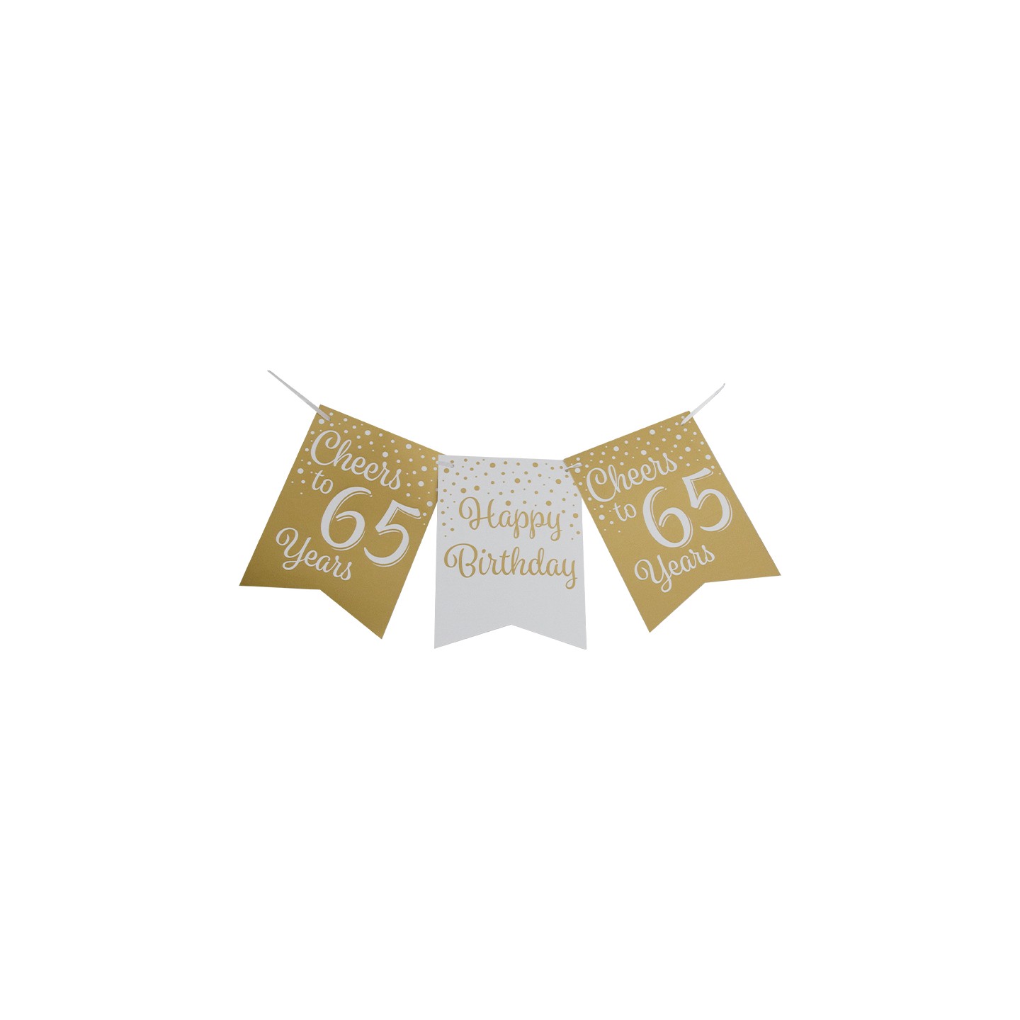 vlaggenlijn 65 jaar wit goud verjaardag versiering