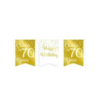vlaggenlijn 70 jaar wit goud verjaardag versiering