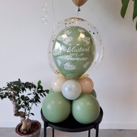 ballondecoratie communie bubble ballon groen