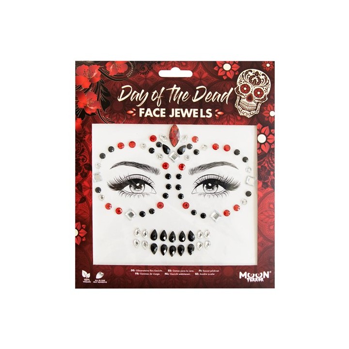 Halloween face jewels plaksteentjes day of the dead