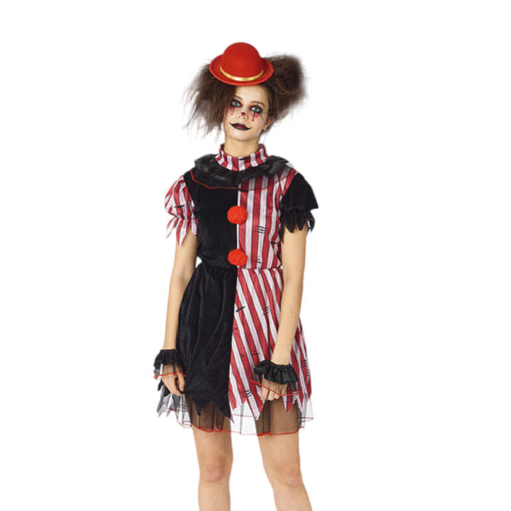 killer clown jurkje dames halloween kostuum