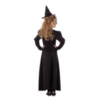zwart heksenkleedje kind halloween kostuum achterkant