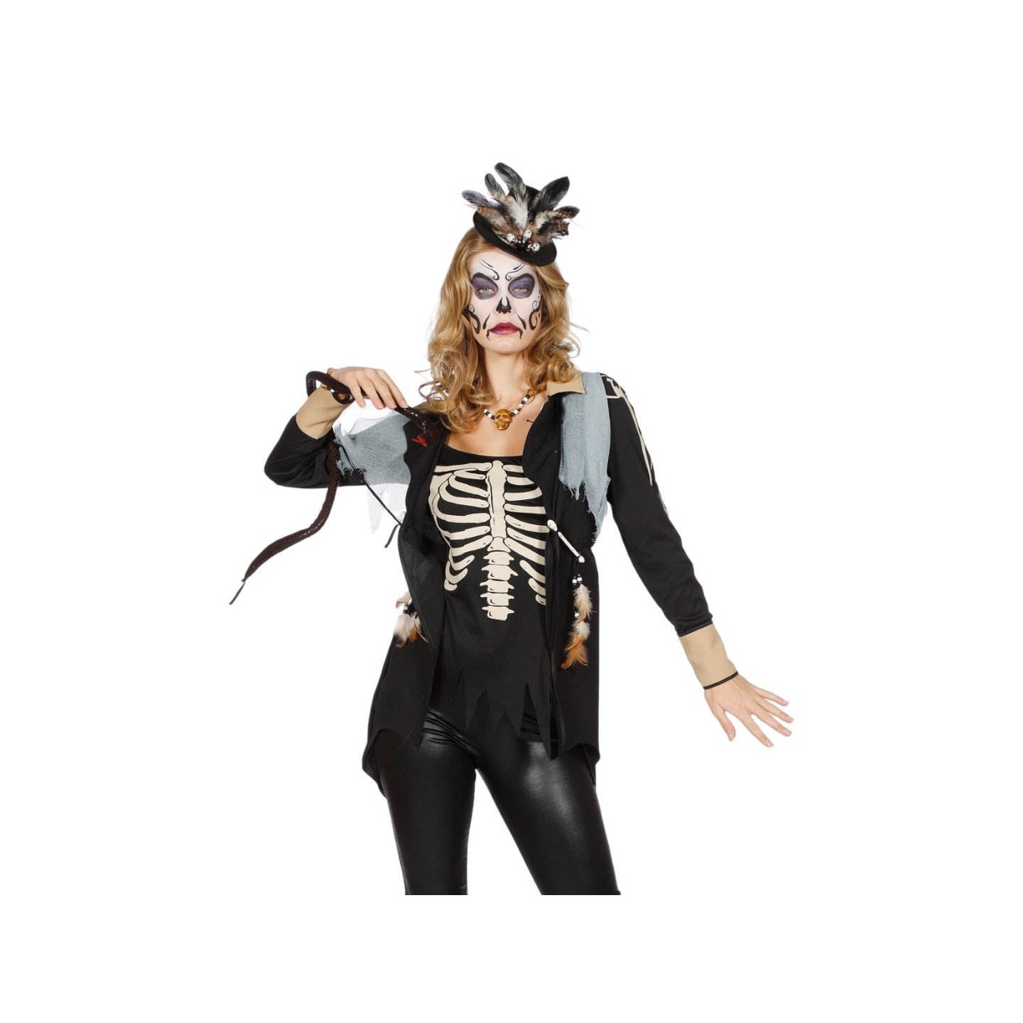 voodoo skelet shirt dames halloween outfit