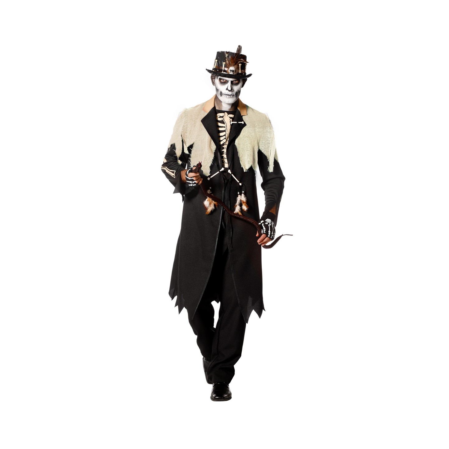 voodoo halloween outfit heren skelet jas