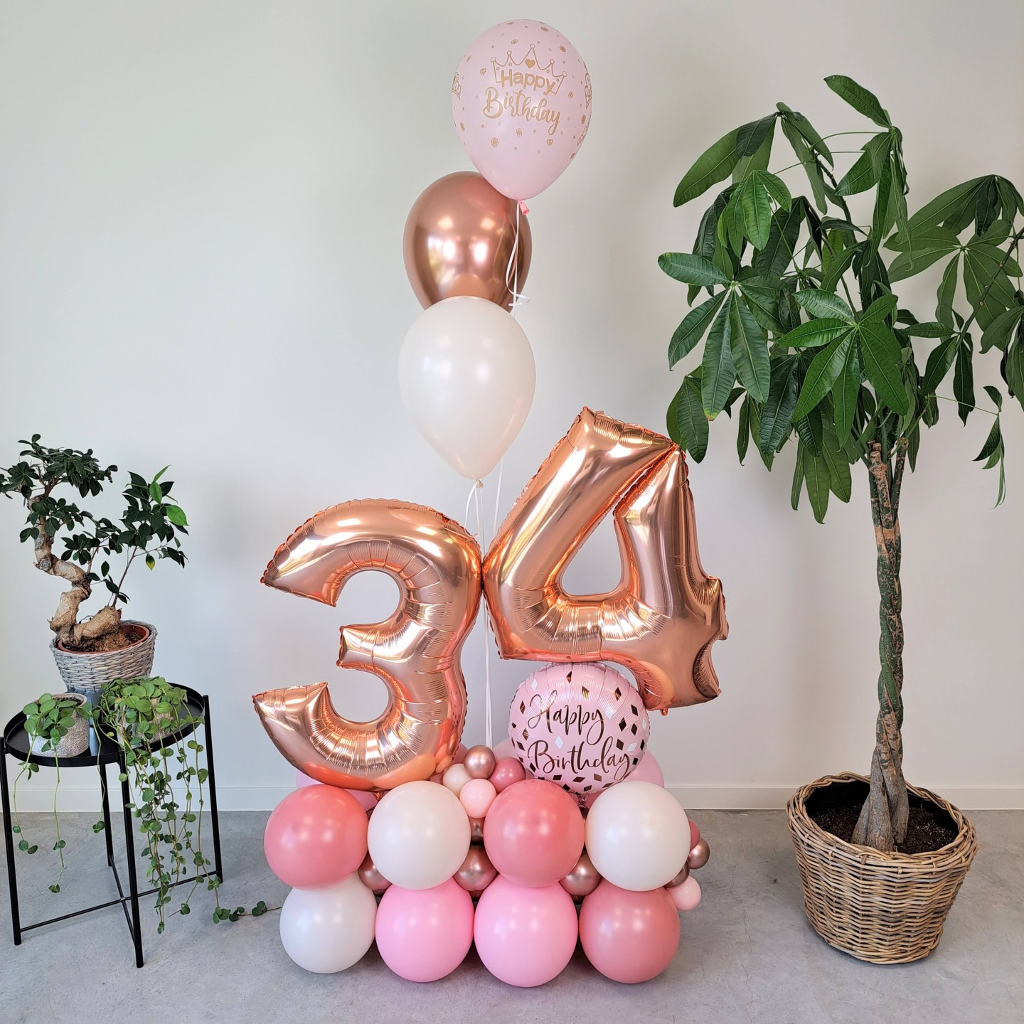cijfer ballonnen decoratie verjaardag 34