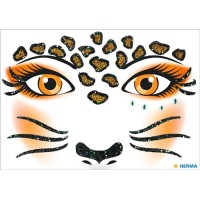 gezicht sticker luipaard glitter tattoo