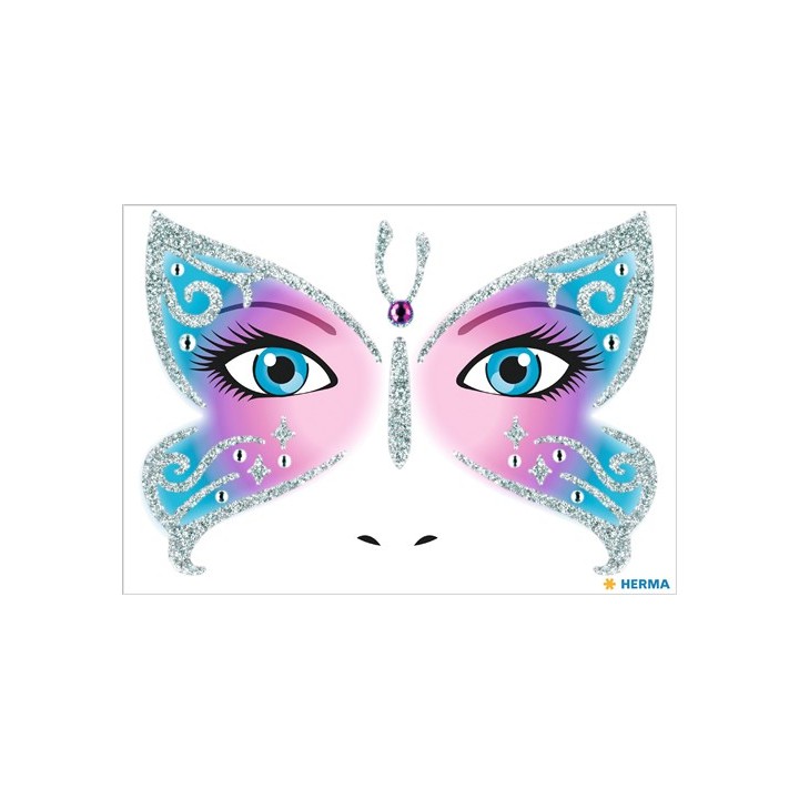 gezicht sticker vlinder glitter tattoo