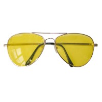 feestbril geel retro johnny party bril