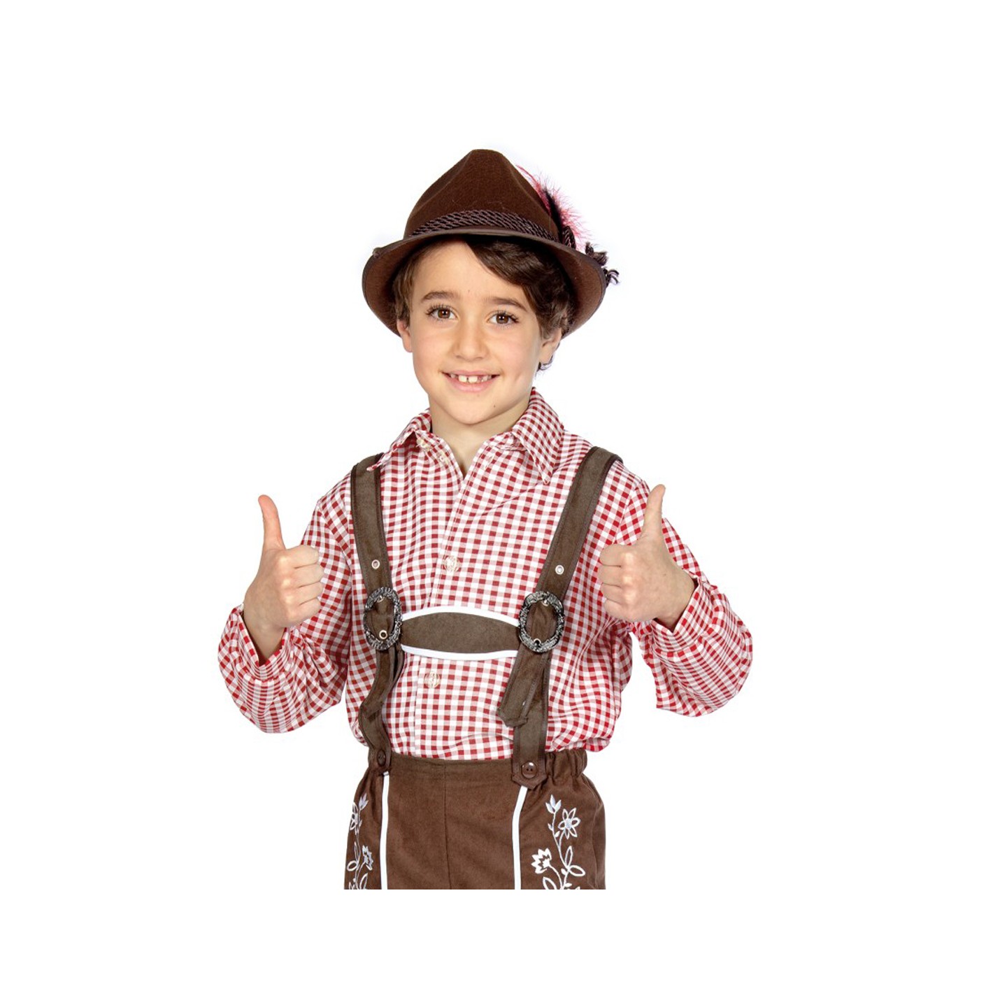 Tiroler hemd kind bordeaux geruit oktoberfest kleding