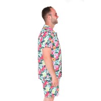hawaii outfit heren flamingo print shirt