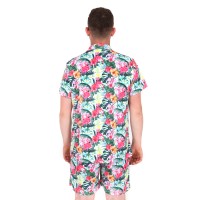 hawaii outfit heren flamingo print shirt