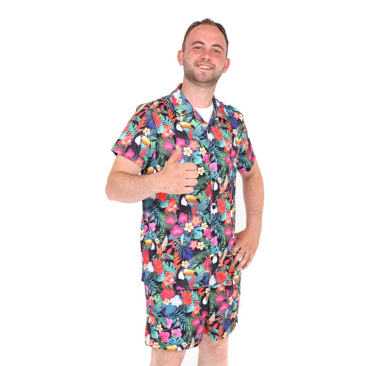 foute hawaii outfit heren jungle print
