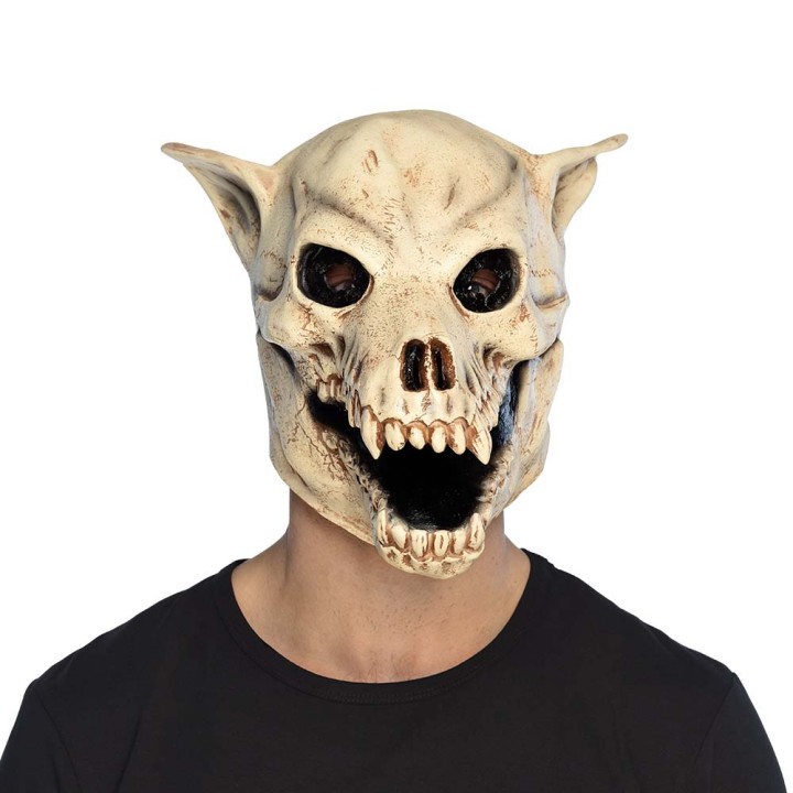 enge Halloween masker honden schedel skelet