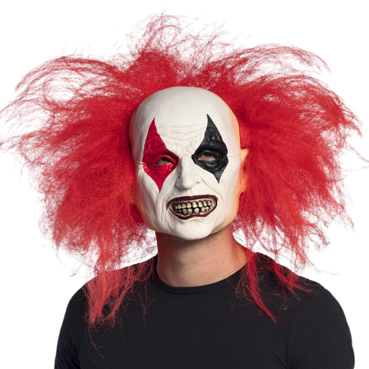 enge clown halloween masker rood haar