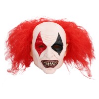 enge clown halloween masker rood haar