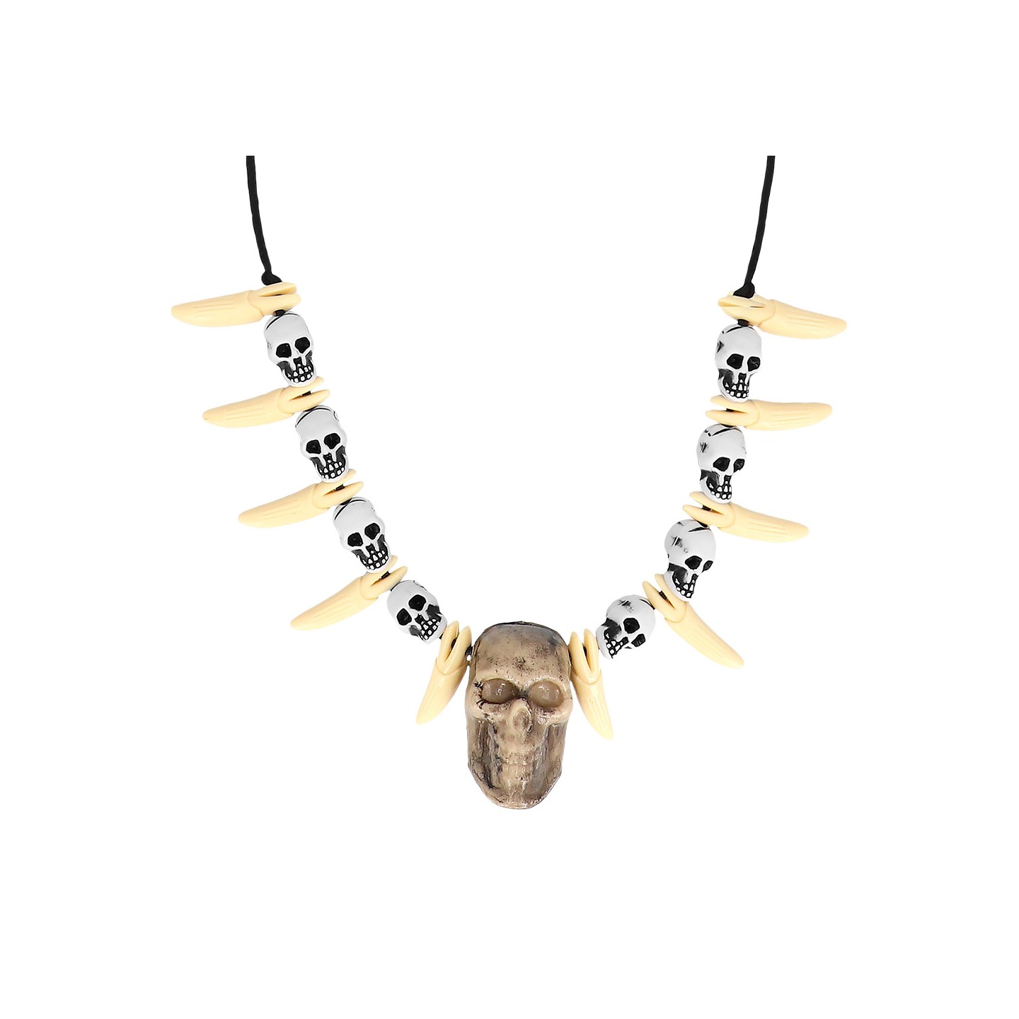 piraten halsketting doodskop tanden halloween accessoires