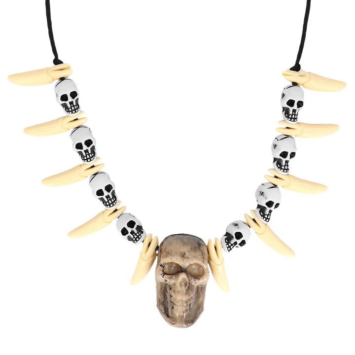piraten halsketting doodskop tanden halloween accessoires