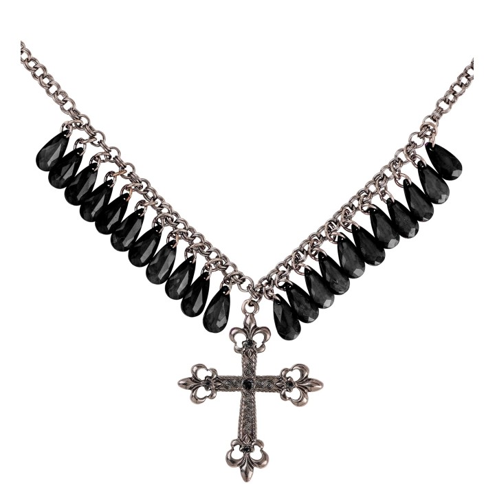 halsketting gothic kruis zwart halloween juwelen accessoires