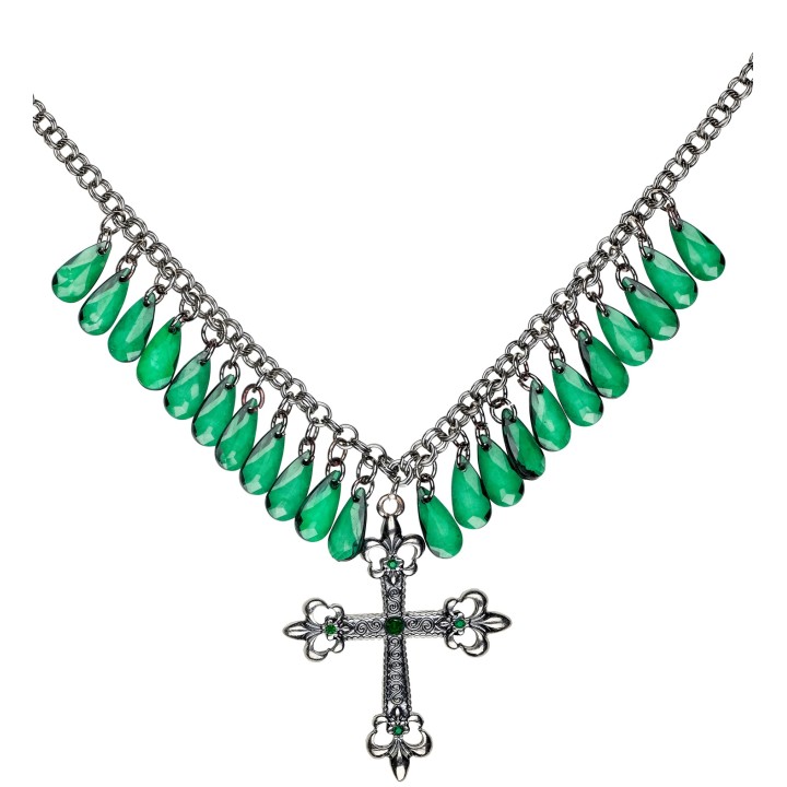 halsketting gothic kruis groen halloween juwelen accessoires