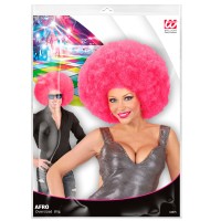 disco afro pruik roze carnavalspruik