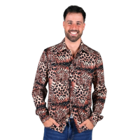 panter blouse heren tijgerprint hemd