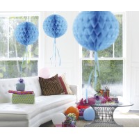 honeycomb bal blauw papier lampion feestdecoratie