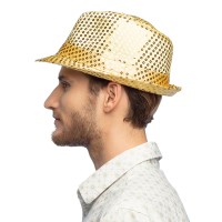 glitter hoed goud zijkant