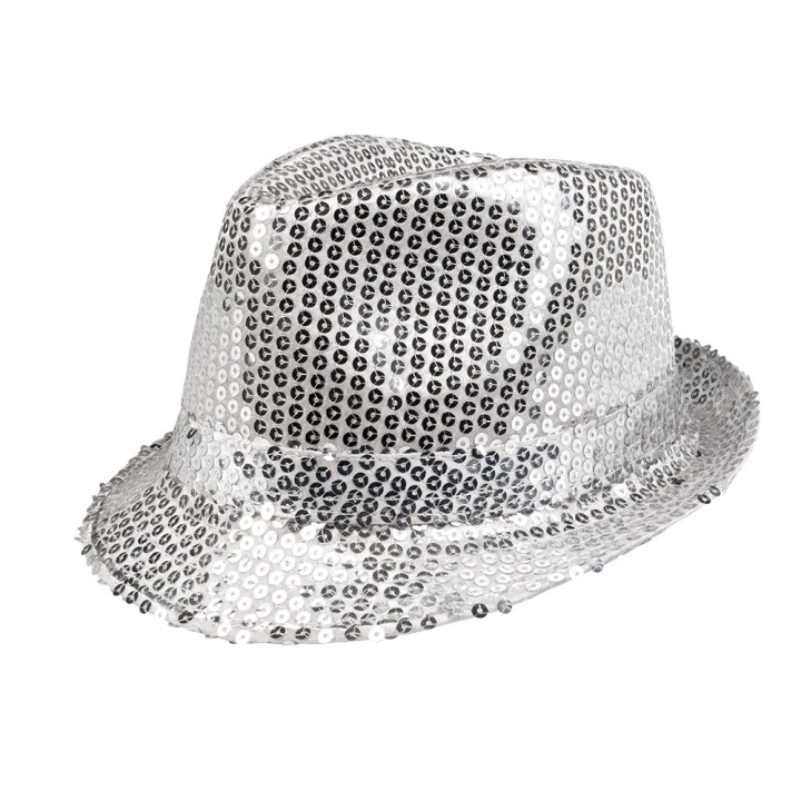 glitter hoed zilver