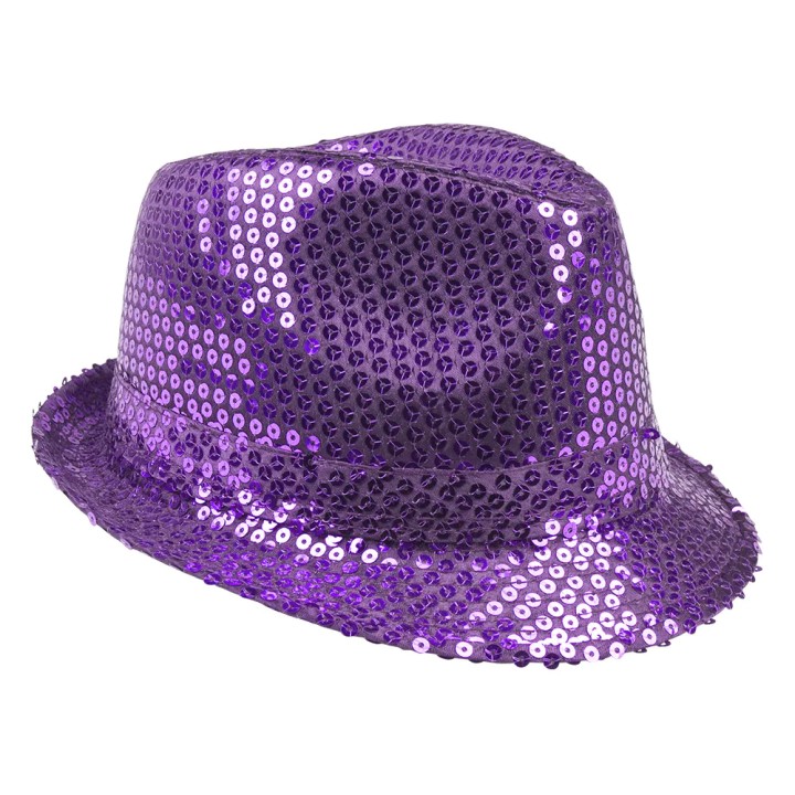 glitter hoed paars carnaval