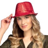 glitter hoed rood carnaval vrouw