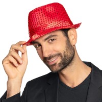 glitter hoed rood carnaval man