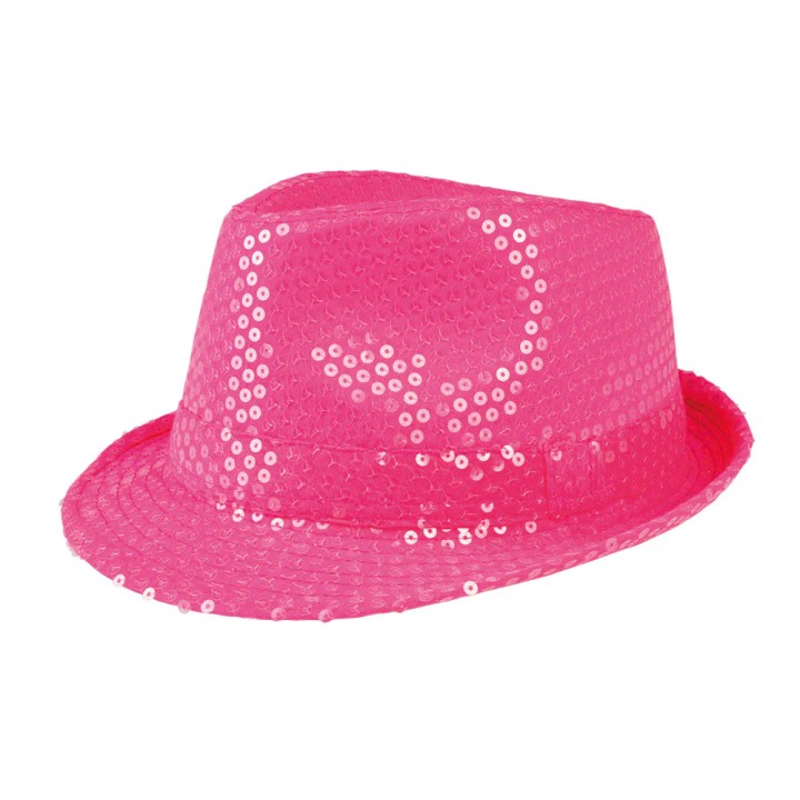 glitter hoed fluo neon roze