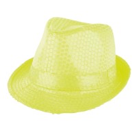 glitter hoed fluo neon geel
