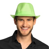 glitter hoed fluo neon groen man