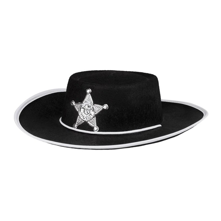 cowboyhoed kind sheriff ster zwart