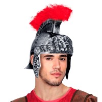 romeinse helm met rode pluimen