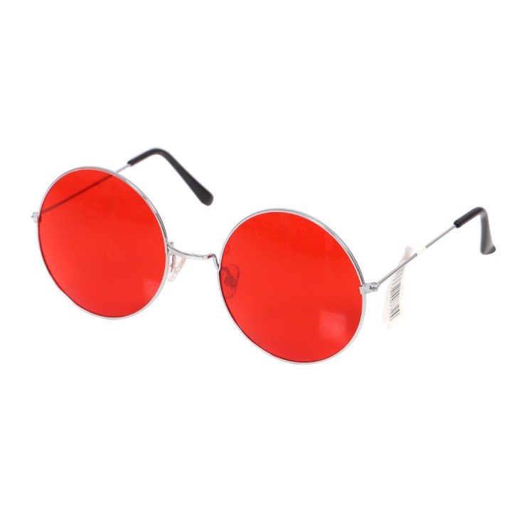 hippie bril rond rood carnaval